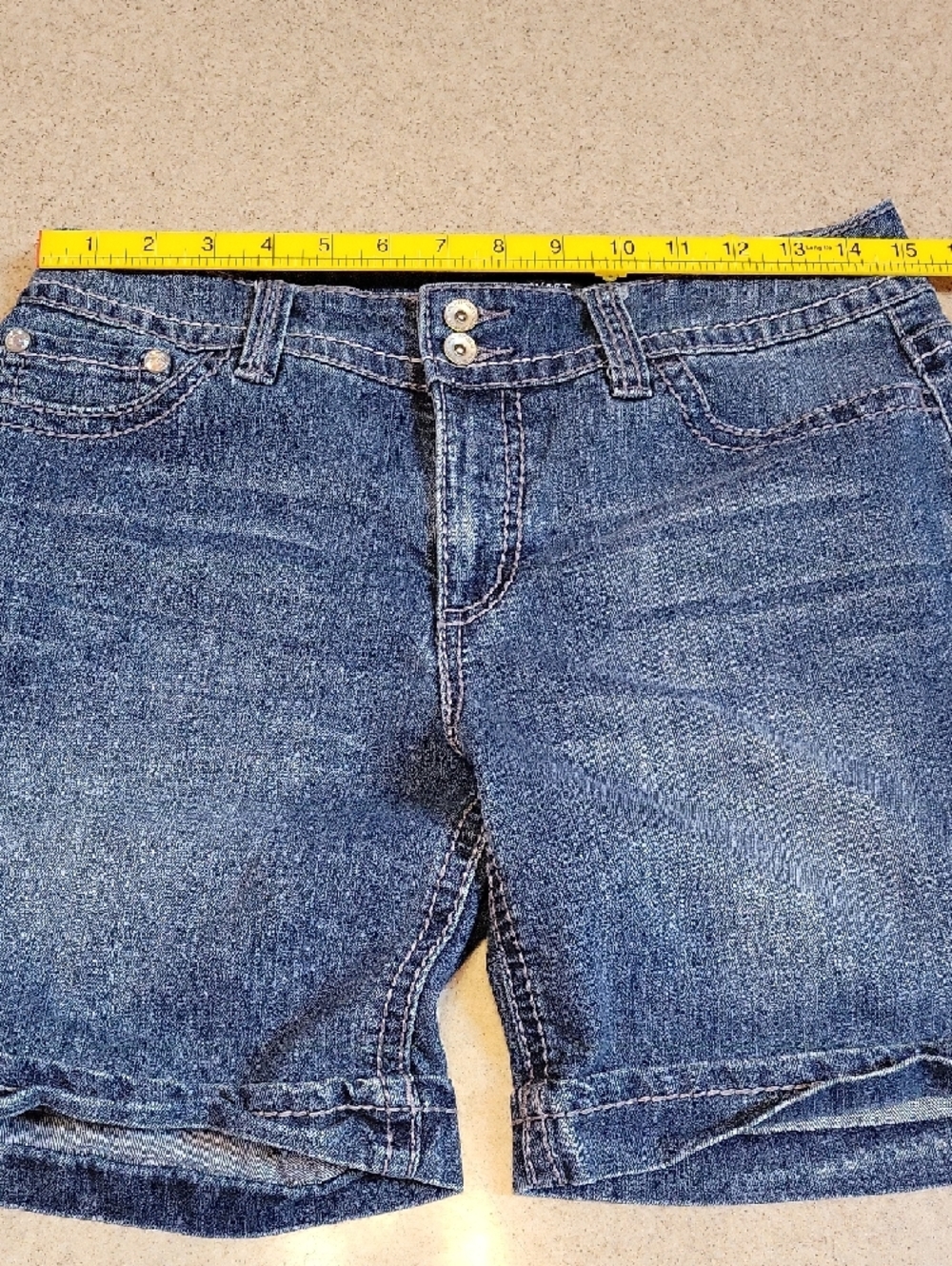 Nine West Denim Rolled Cuff Women's Shorts Size 6 Flap Pockets - Picture 9 of 14